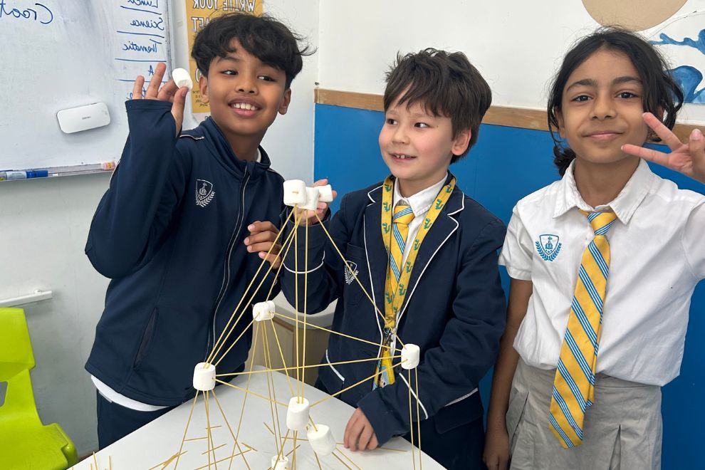 Students at Oxbridge British school Hong Kong following a British Curriculum class
