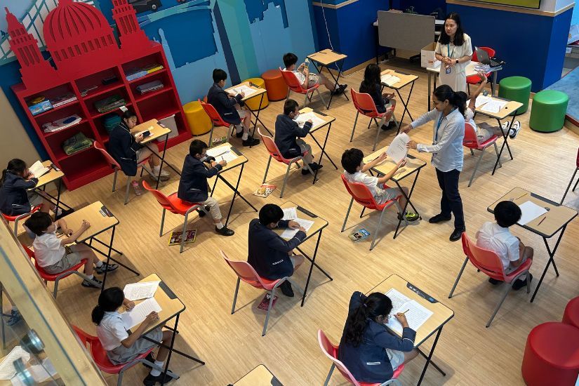 Students during an assessment at school 