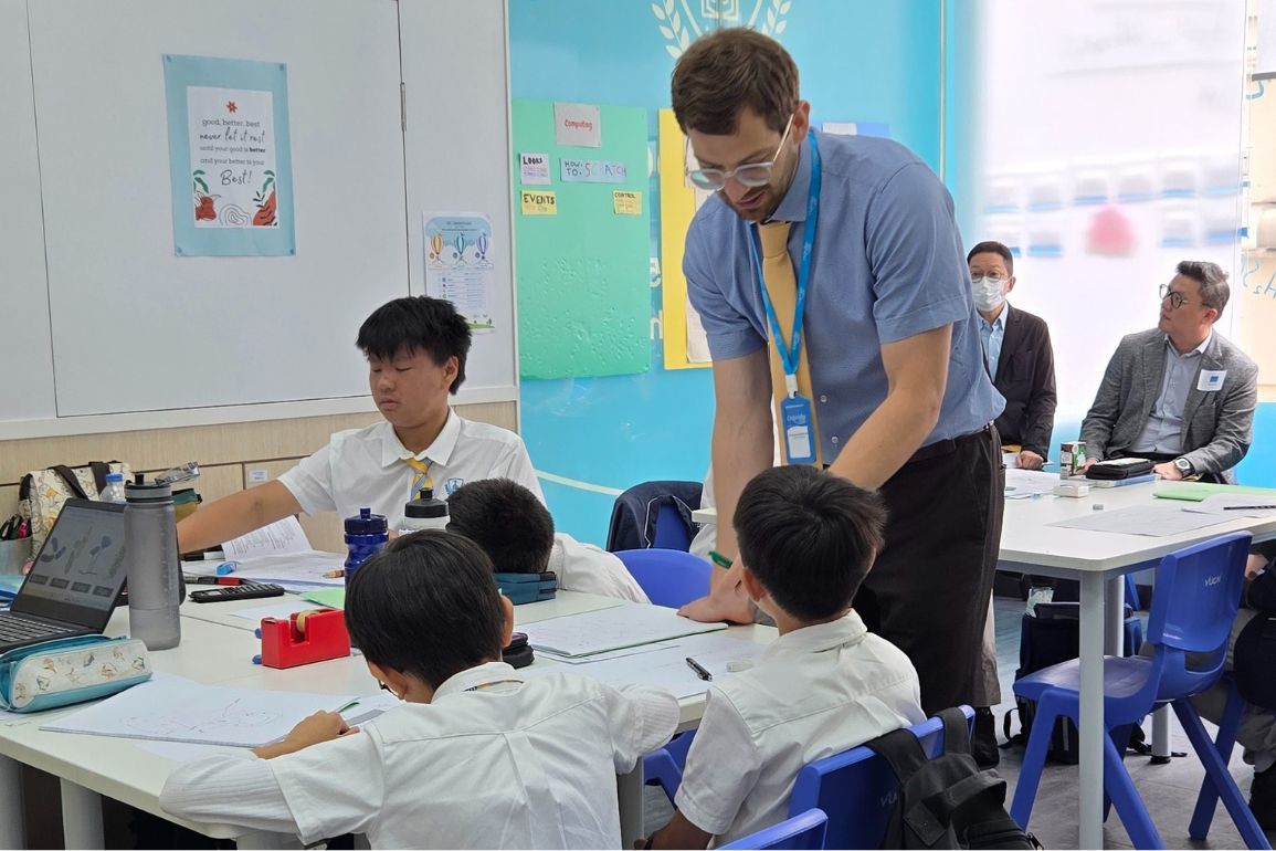 Students in Hong Kong at an English as a Second Language ESL lesson